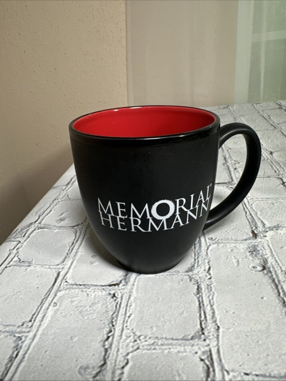 Memorial Hermann Houston Hospital Black Red Matte Coffee Mug 16oz